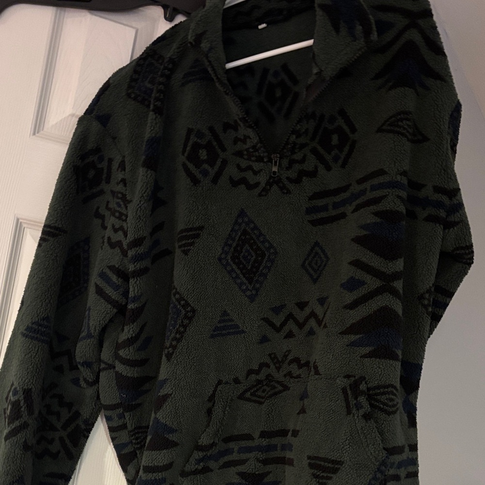 Green Patterned Soft Sherpa